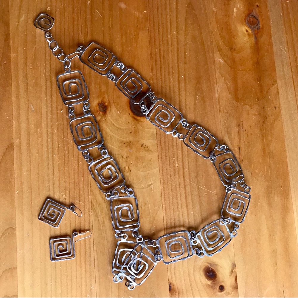 Santa Fe Silver belt and earrings